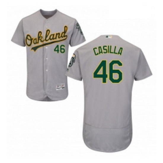 Mens Majestic Oakland Athletics 46 Santiago Casilla Grey Flexbase Authentic Collection MLB Jersey Mens Majestic Oakland Athletics 46 Santiago Casilla Grey Flexbase Authentic Collection MLB Jersey
