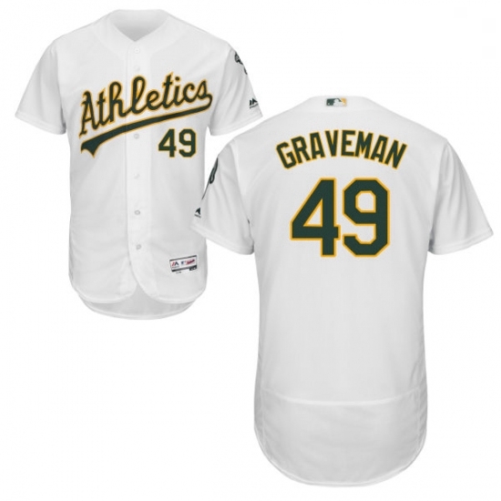 Mens Majestic Oakland Athletics 49 Kendall Graveman White Flexbase Authentic Collection MLB Jersey Mens Majestic Oakland Athletics 49 Kendall Graveman White Flexbase Authentic Collection MLB Jersey