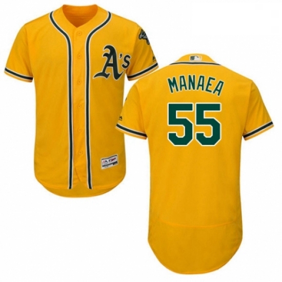 Mens Majestic Oakland Athletics 55 Sean Manaea Gold Alternate Flex Base Authentic Collection MLB Jersey Mens Majestic Oakland Athletics 55 Sean Manaea Gold Alternate Flex Base Authentic Collection MLB Jersey