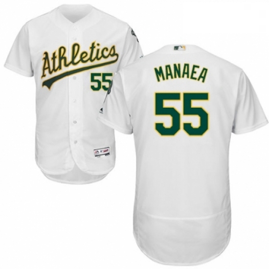 Mens Majestic Oakland Athletics 55 Sean Manaea White Home Flex Base Authentic Collection MLB Jersey Mens Majestic Oakland Athletics 55 Sean Manaea White Home Flex Base Authentic Collection MLB Jersey