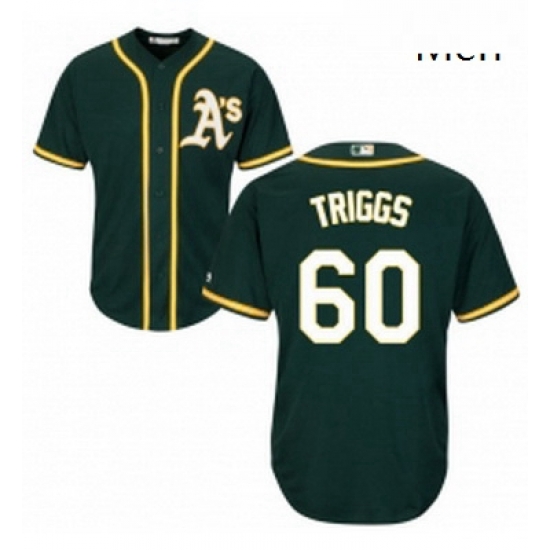 Mens Majestic Oakland Athletics 60 Andrew Triggs Replica Green Alternate 1 Cool Base MLB Jersey Mens Majestic Oakland Athletics 60 Andrew Triggs Replica Green Alternate 1 Cool Base MLB Jersey