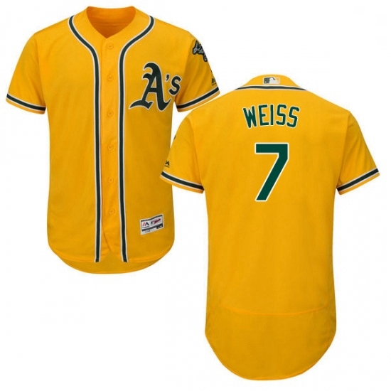 Mens Majestic Oakland Athletics 7 Walt Weiss Gold Alternate Flex Base Authentic Collection MLB Jersey Mens Majestic Oakland Athletics 7 Walt Weiss Gold Alternate Flex Base Authentic Collection MLB Jersey