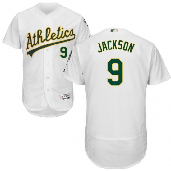 Mens Majestic Oakland Athletics 9 Reggie Jackson White Home Flex Base Authentic Collection MLB Jersey Mens Majestic Oakland Athletics 9 Reggie Jackson White Home Flex Base Authentic Collection MLB Jersey