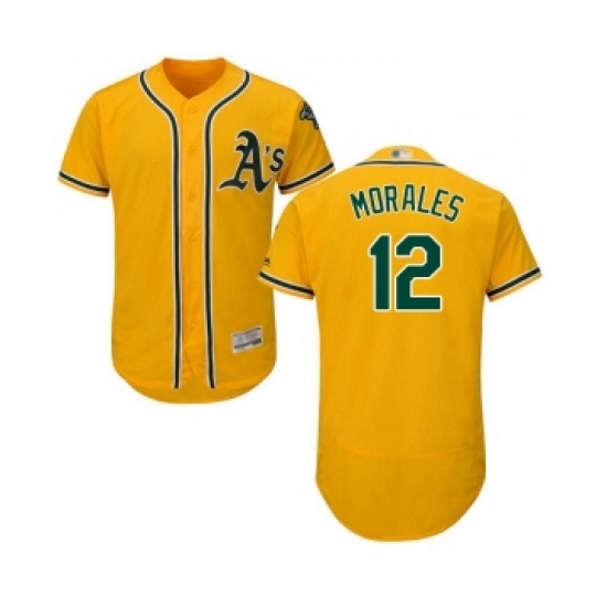 Mens Oakland Athletics 12 Kendrys Morales Gold Alternate Flex Base Authentic Collection Baseball Jersey Mens Oakland Athletics 12 Kendrys Morales Gold Alternate Flex Base Authentic Collection Baseball Jersey