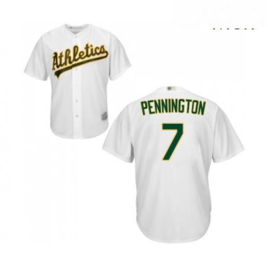 Mens Oakland Athletics 7 Cliff Pennington Replica White Home Cool Base Baseball Jersey Mens Oakland Athletics 7 Cliff Pennington Replica White Home Cool Base Baseball Jersey