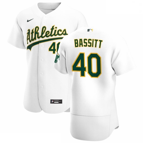 Oakland Athletics 40 Chris Bassitt Men Nike White Home 2020 Authentic Player MLB Jersey Oakland Athletics 40 Chris Bassitt Men Nike White Home 2020 Authentic Player MLB Jersey