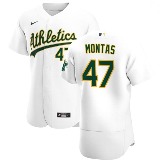 Oakland Athletics 47 Frankie Montas Men Nike White Home 2020 Authentic Player MLB Jersey Oakland Athletics 47 Frankie Montas Men Nike White Home 2020 Authentic Player MLB Jersey