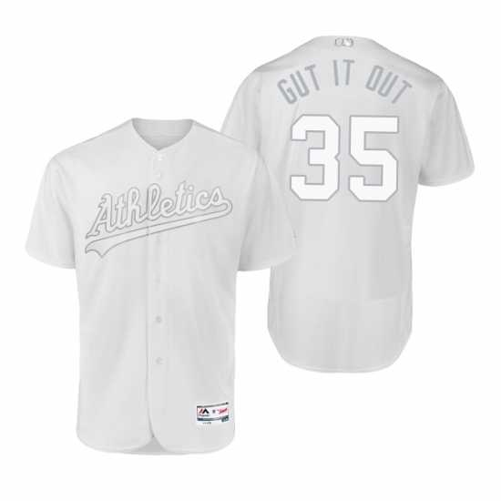 Oakland Athletics Jake Diekman Gut It Out White 2019 Players Weekend MLB Jersey Oakland Athletics Jake Diekman Gut It Out White 2019 Players Weekend MLB Jersey