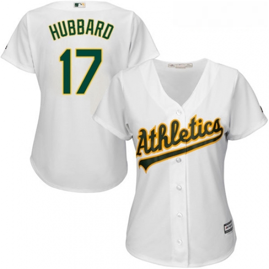 Womens Majestic Oakland Athletics 17 Glenn Hubbard Authentic White Home Cool Base MLB Jersey Womens Majestic Oakland Athletics 17 Glenn Hubbard Authentic White Home Cool Base MLB Jersey
