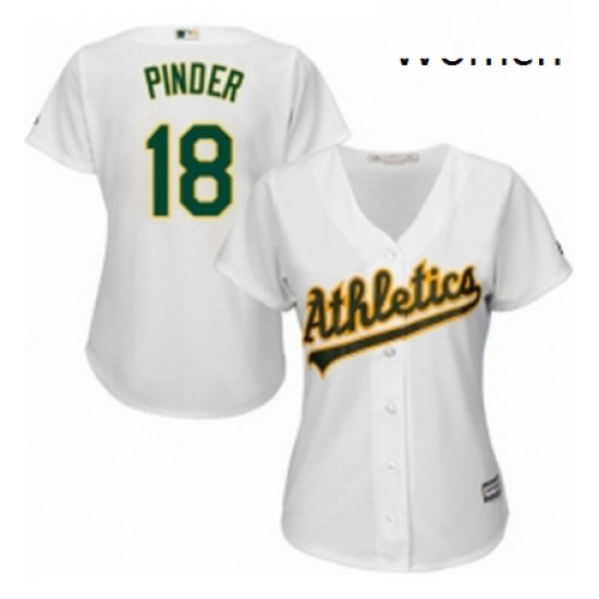 Womens Majestic Oakland Athletics 18 Chad Pinder Replica White Home Cool Base MLB Jersey Womens Majestic Oakland Athletics 18 Chad Pinder Replica White Home Cool Base MLB Jersey