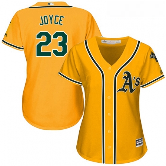 Womens Majestic Oakland Athletics 23 Matt Joyce Authentic Gold Alternate 2 Cool Base MLB Jersey Womens Majestic Oakland Athletics 23 Matt Joyce Authentic Gold Alternate 2 Cool Base MLB Jersey