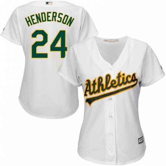 Womens Majestic Oakland Athletics 24 Rickey Henderson Replica White Home Cool Base MLB Jersey Womens Majestic Oakland Athletics 24 Rickey Henderson Replica White Home Cool Base MLB Jersey