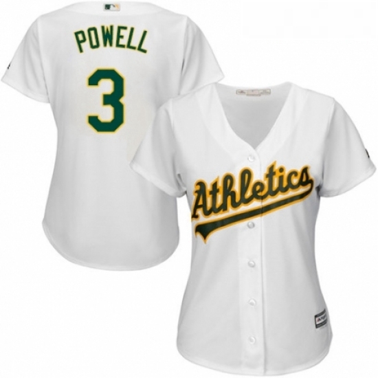 Womens Majestic Oakland Athletics 3 Boog Powell Authentic White Home Cool Base MLB Jersey Womens Majestic Oakland Athletics 3 Boog Powell Authentic White Home Cool Base MLB Jersey