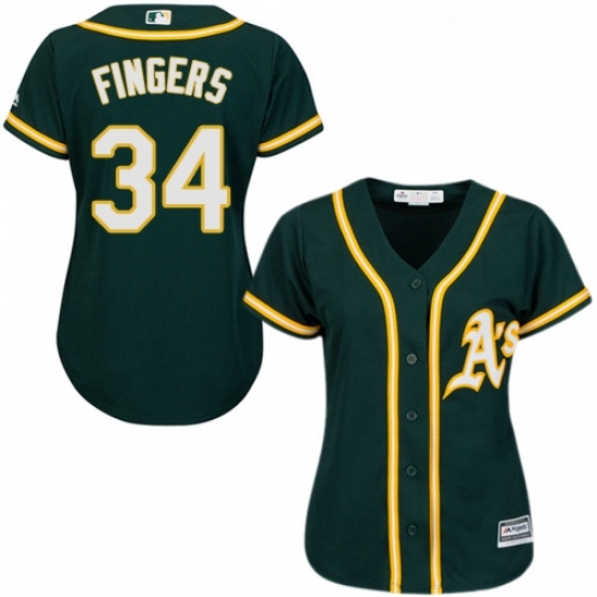 Womens Majestic Oakland Athletics 34 Rollie Fingers Authentic Green Alternate 1 Cool Base MLB Jersey Womens Majestic Oakland Athletics 34 Rollie Fingers Authentic Green Alternate 1 Cool Base MLB Jersey