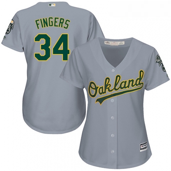 Womens Majestic Oakland Athletics 34 Rollie Fingers Authentic Grey Road Cool Base MLB Jersey Womens Majestic Oakland Athletics 34 Rollie Fingers Authentic Grey Road Cool Base MLB Jersey