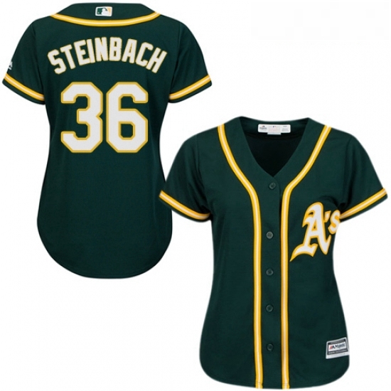 Womens Majestic Oakland Athletics 36 Terry Steinbach Authentic Green Alternate 1 Cool Base MLB Jersey Womens Majestic Oakland Athletics 36 Terry Steinbach Authentic Green Alternate 1 Cool Base MLB Jersey