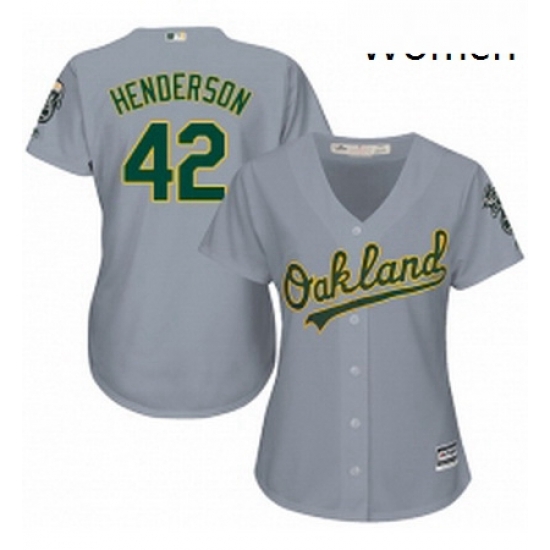 Womens Majestic Oakland Athletics 42 Dave Henderson Replica Grey Road Cool Base MLB Jersey Womens Majestic Oakland Athletics 42 Dave Henderson Replica Grey Road Cool Base MLB Jersey
