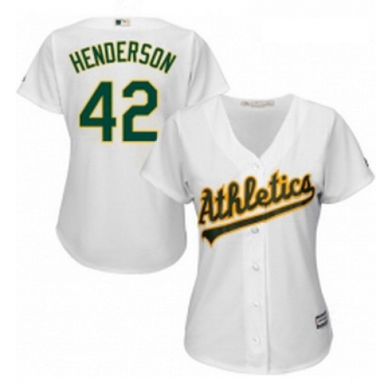 Womens Majestic Oakland Athletics 42 Dave Henderson Replica White Home Cool Base MLB Jersey Womens Majestic Oakland Athletics 42 Dave Henderson Replica White Home Cool Base MLB Jersey