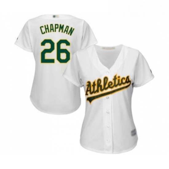 Womens Oakland Athletics 26 Matt Chapman Replica White Home Cool Base Baseball Jersey Womens Oakland Athletics 26 Matt Chapman Replica White Home Cool Base Baseball Jersey