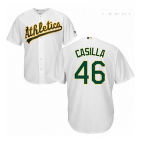 Youth Majestic Oakland Athletics 46 Santiago Casilla Replica White Home Cool Base MLB Jersey Youth Majestic Oakland Athletics 46 Santiago Casilla Replica White Home Cool Base MLB Jersey