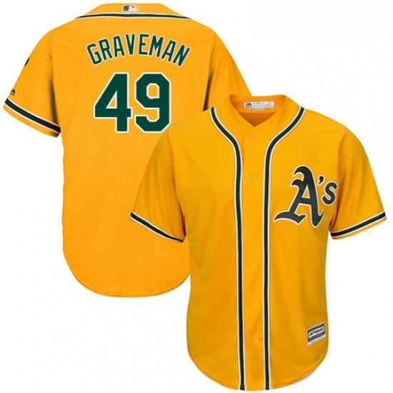 Youth Majestic Oakland Athletics 49 Kendall Graveman Replica Gold Alternate 2 Cool Base MLB Jersey Youth Majestic Oakland Athletics 49 Kendall Graveman Replica Gold Alternate 2 Cool Base MLB Jersey