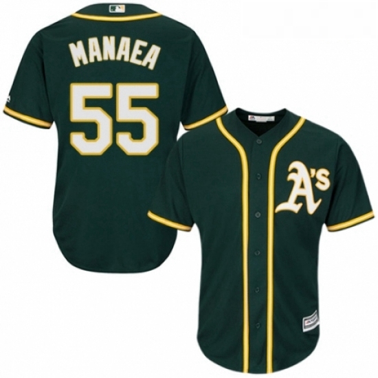 Youth Majestic Oakland Athletics 55 Sean Manaea Authentic Green Alternate 1 Cool Base MLB Jersey Youth Majestic Oakland Athletics 55 Sean Manaea Authentic Green Alternate 1 Cool Base MLB Jersey