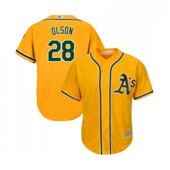 Youth Oakland Athletics 28 Matt Olson Replica Gold Alternate 2 Cool Base Baseball Jersey Youth Oakland Athletics 28 Matt Olson Replica Gold Alternate 2 Cool Base Baseball Jersey