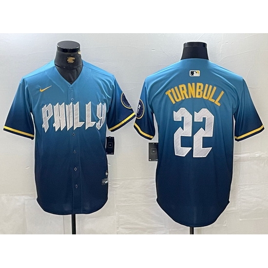Men Philadelphia Phillies 22 Spencer Turnbull Blue 2024 City Connect Limited Stitched Jersey 3 Men Philadelphia Phillies 22 Spencer Turnbull Blue 2024 City Connect Limited Stitched Jersey 3
