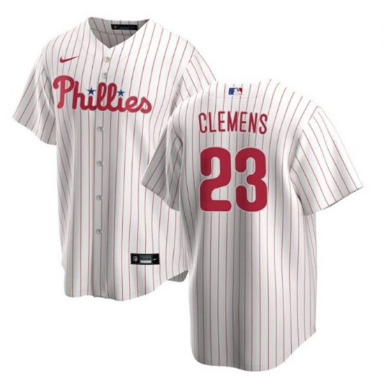 Men Philadelphia Phillies 23 Kody Clemens White Cool Base Stitched Baseball Jersey Men Philadelphia Phillies 23 Kody Clemens White Cool Base Stitched Baseball Jersey