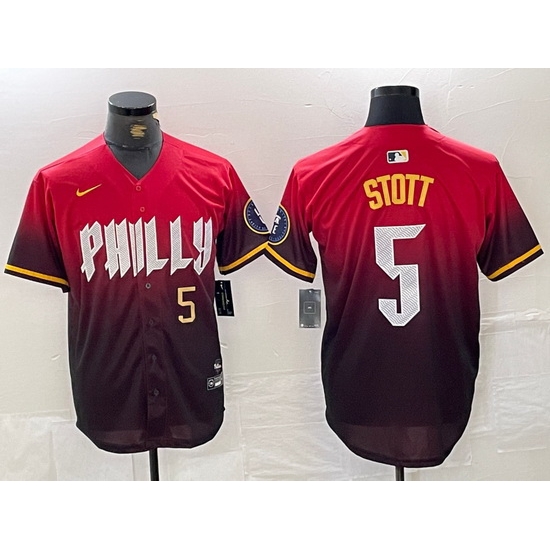 Men Philadelphia Phillies 5 Bryson Stott Red 2024 City Connect Limited Stitched Jersey 3 Men Philadelphia Phillies 5 Bryson Stott Red 2024 City Connect Limited Stitched Jersey 3