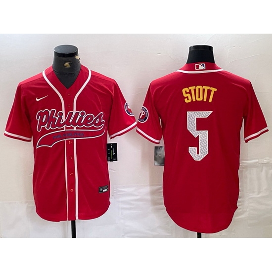 Men Philadelphia Phillies 5 Bryson Stott Red 2024 City Connect Stitched Jersey 3 Men Philadelphia Phillies 5 Bryson Stott Red 2024 City Connect Stitched Jersey 3