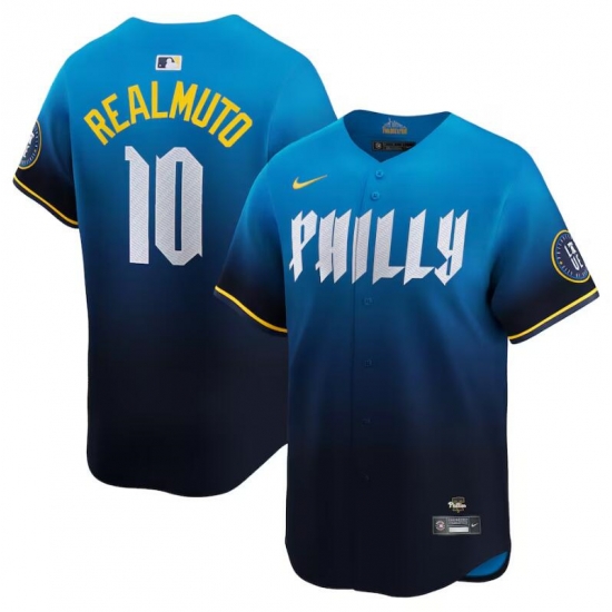 Men Philadelphia Phillies Active Player Custom Blue 2024 City Connect Limited Stitched Jersey Men Philadelphia Phillies Active Player Custom Blue 2024 City Connect Limited Stitched Jersey