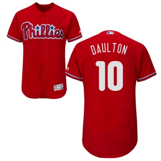 Mens Majestic Philadelphia Phillies 10 Darren Daulton Red Alternate Flex Base Authentic Collection MLB Jersey Mens Majestic Philadelphia Phillies 10 Darren Daulton Red Alternate Flex Base Authentic Collection MLB Jersey