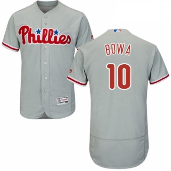 Mens Majestic Philadelphia Phillies 10 Larry Bowa Grey Road Flex Base Authentic Collection MLB Jersey Mens Majestic Philadelphia Phillies 10 Larry Bowa Grey Road Flex Base Authentic Collection MLB Jersey
