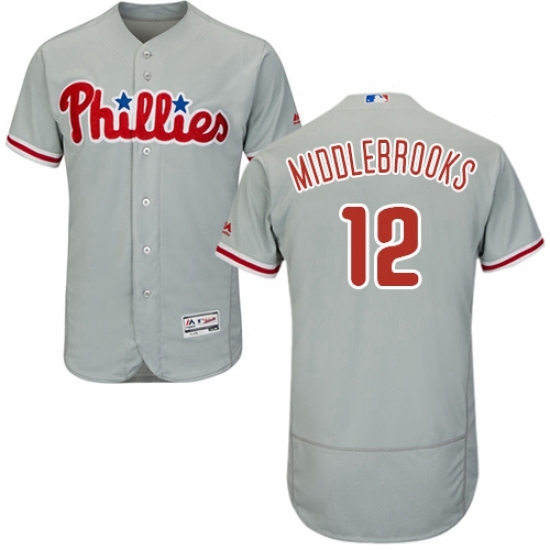 Mens Majestic Philadelphia Phillies 12 Will Middlebrooks Grey Road Flex Base Authentic Collection MLB Jersey Mens Majestic Philadelphia Phillies 12 Will Middlebrooks Grey Road Flex Base Authentic Collection MLB Jersey