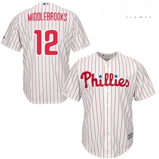 Mens Majestic Philadelphia Phillies 12 Will Middlebrooks Replica WhiteRed Strip Home Cool Base MLB Jersey Mens Majestic Philadelphia Phillies 12 Will Middlebrooks Replica WhiteRed Strip Home Cool Base MLB Jersey