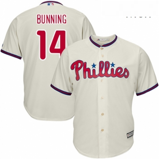 Mens Majestic Philadelphia Phillies 14 Jim Bunning Replica Cream Alternate Cool Base MLB Jersey Mens Majestic Philadelphia Phillies 14 Jim Bunning Replica Cream Alternate Cool Base MLB Jersey