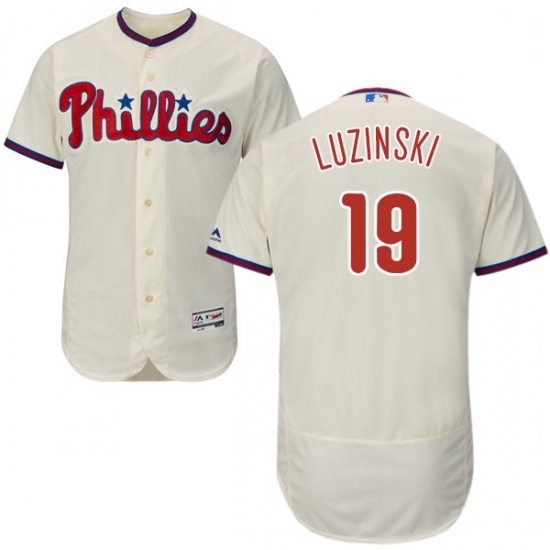Mens Majestic Philadelphia Phillies 19 Greg Luzinski Cream Alternate Flex Base Authentic Collection MLB Jersey Mens Majestic Philadelphia Phillies 19 Greg Luzinski Cream Alternate Flex Base Authentic Collection MLB Jersey