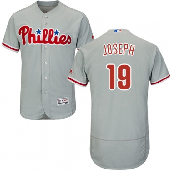 Mens Majestic Philadelphia Phillies 19 Tommy Joseph Grey Flexbase Authentic Collection MLB Jersey Mens Majestic Philadelphia Phillies 19 Tommy Joseph Grey Flexbase Authentic Collection MLB Jersey