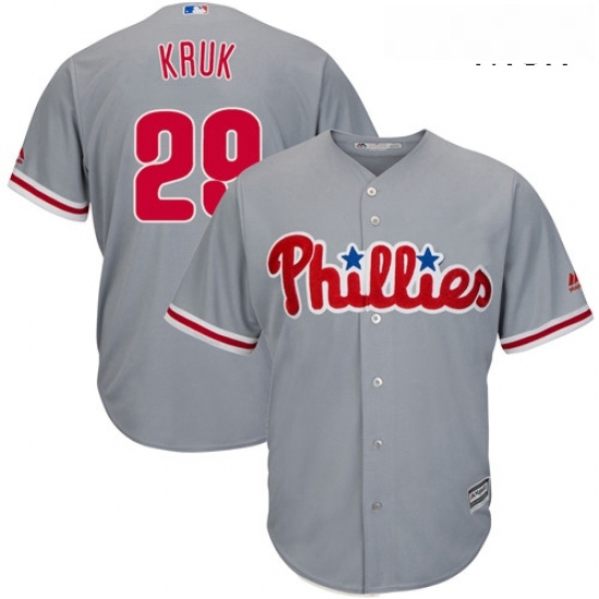 Mens Majestic Philadelphia Phillies 29 John Kruk Replica Grey Road Cool Base MLB Jersey Mens Majestic Philadelphia Phillies 29 John Kruk Replica Grey Road Cool Base MLB Jersey