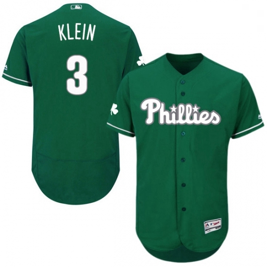 Mens Majestic Philadelphia Phillies 3 Chuck Klein Green Celtic Flexbase Authentic Collection MLB Jersey Mens Majestic Philadelphia Phillies 3 Chuck Klein Green Celtic Flexbase Authentic Collection MLB Jersey