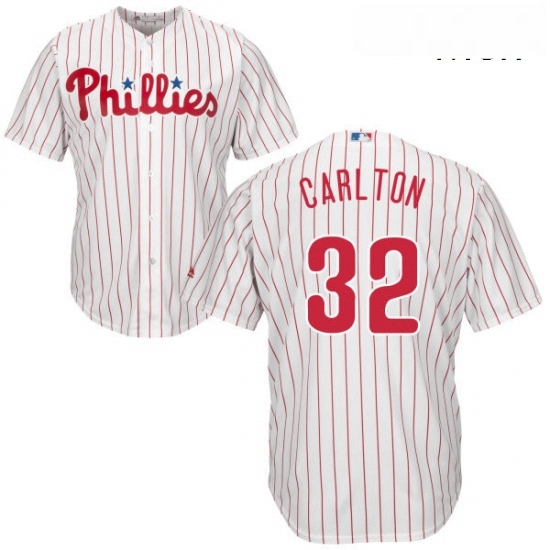 Mens Majestic Philadelphia Phillies 32 Steve Carlton Replica WhiteRed Strip Home Cool Base MLB Jersey Mens Majestic Philadelphia Phillies 32 Steve Carlton Replica WhiteRed Strip Home Cool Base MLB Jersey