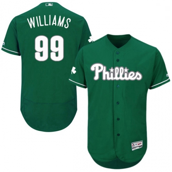 Mens Majestic Philadelphia Phillies 99 Mitch Williams Green Celtic Flexbase Authentic Collection MLB Jersey Mens Majestic Philadelphia Phillies 99 Mitch Williams Green Celtic Flexbase Authentic Collection MLB Jersey
