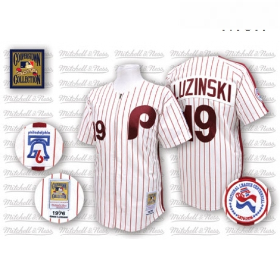 Mens Mitchell and Ness Philadelphia Phillies 19 Greg Luzinski Authentic WhiteRed Strip Throwback MLB Jersey Mens Mitchell and Ness Philadelphia Phillies 19 Greg Luzinski Authentic WhiteRed Strip Throwback MLB Jersey