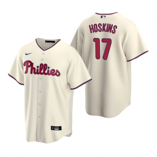 Mens Nike Philadelphia Phillies 17 Rhys Hoskins Cream Alternate Stitched Baseball Jersey Mens Nike Philadelphia Phillies 17 Rhys Hoskins Cream Alternate Stitched Baseball Jersey
