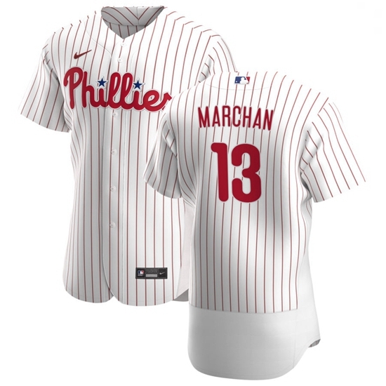 Philadelphia Phillies 13 Rafael Marchan Men Nike White Home 2020 Authentic Player MLB Jersey Philadelphia Phillies 13 Rafael Marchan Men Nike White Home 2020 Authentic Player MLB Jersey