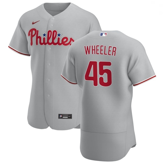 Philadelphia Phillies 45 Zack Wheeler Men Nike Gray Road 2020 Authentic Player MLB Jersey Philadelphia Phillies 45 Zack Wheeler Men Nike Gray Road 2020 Authentic Player MLB Jersey