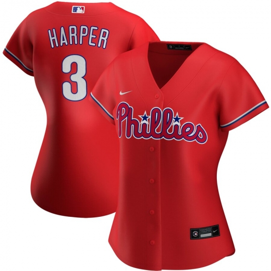 Philadelphia Phillies 3 Bryce Harper Nike Women Alternate 2020 MLB Player Jersey Red Philadelphia Phillies 3 Bryce Harper Nike Women Alternate 2020 MLB Player Jersey Red