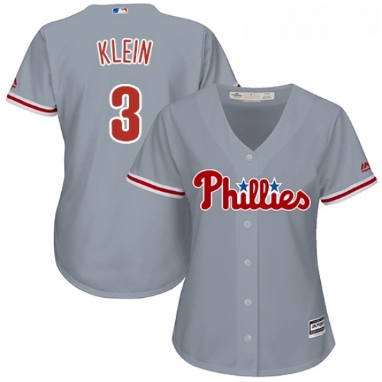 Womens Majestic Philadelphia Phillies 3 Chuck Klein Replica Grey Road Cool Base MLB Jersey Womens Majestic Philadelphia Phillies 3 Chuck Klein Replica Grey Road Cool Base MLB Jersey