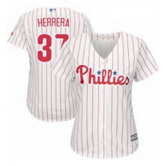 Womens Majestic Philadelphia Phillies 37 Odubel Herrera Replica WhiteRed Strip Home Cool Base MLB Jersey Womens Majestic Philadelphia Phillies 37 Odubel Herrera Replica WhiteRed Strip Home Cool Base MLB Jersey